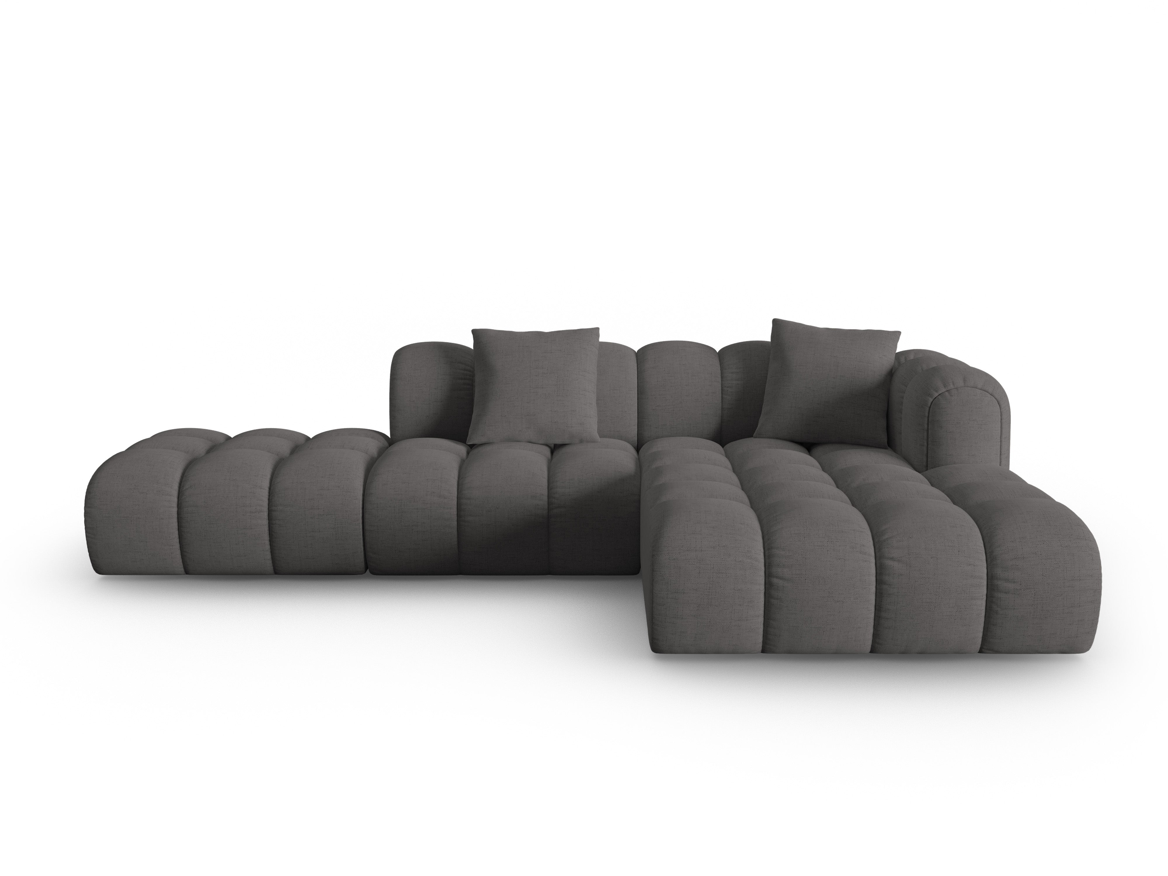 Offene rechteckige Eckcouch ASTRO graues Chenille