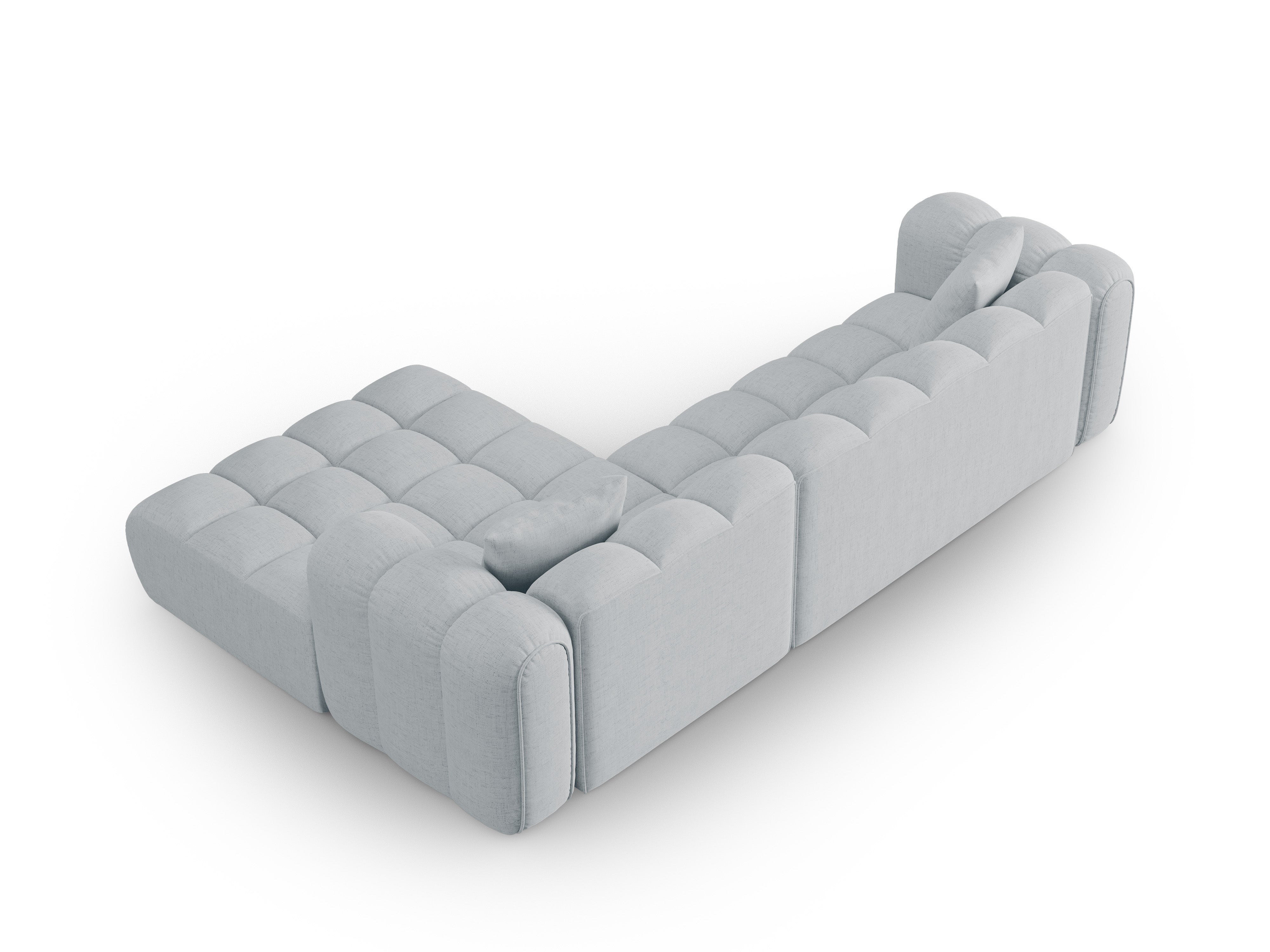 4-seater right-facing corner sofa ASTRO light gray chenille