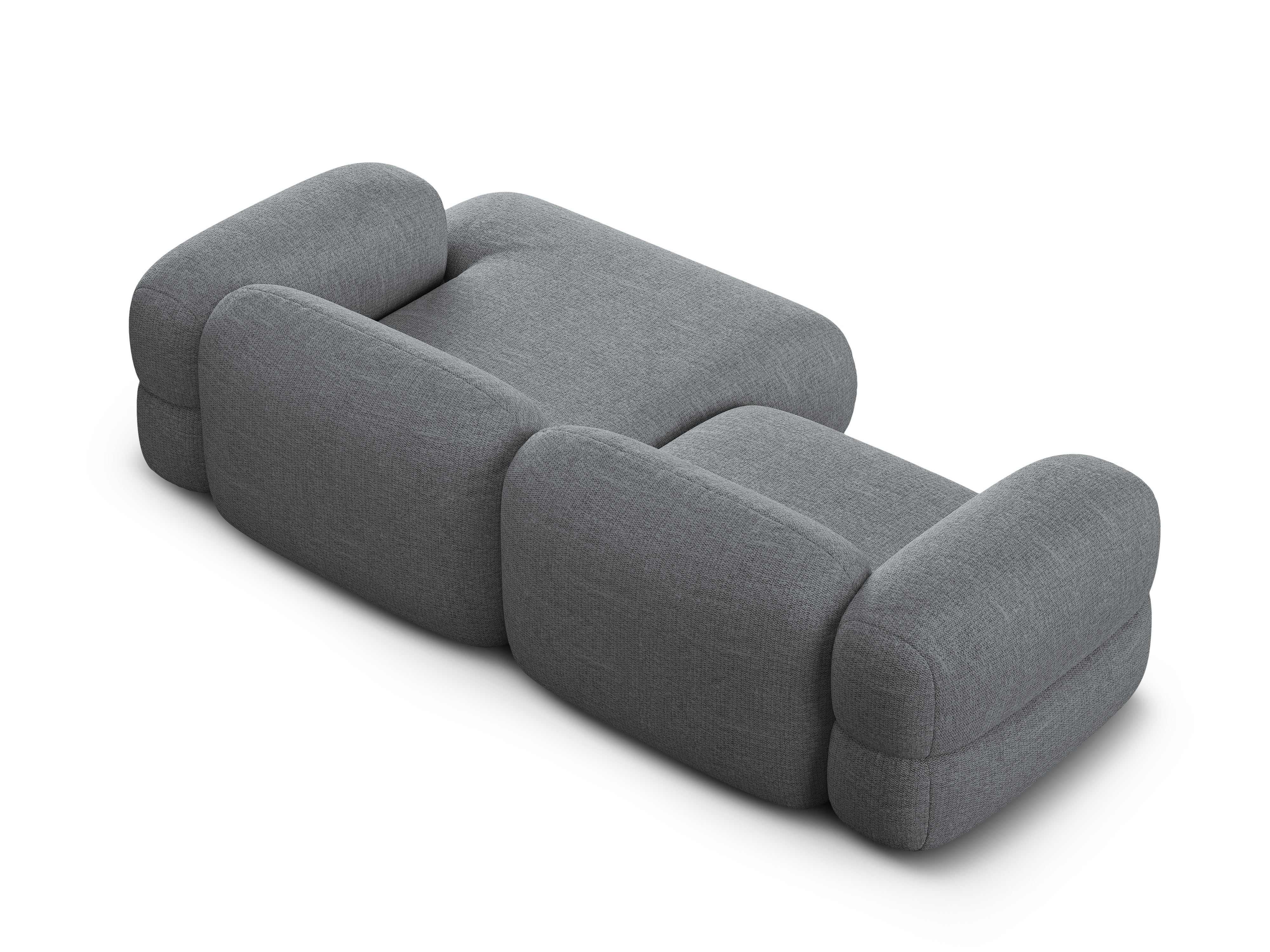 Right-sided corner sofa ROGER gray chenille