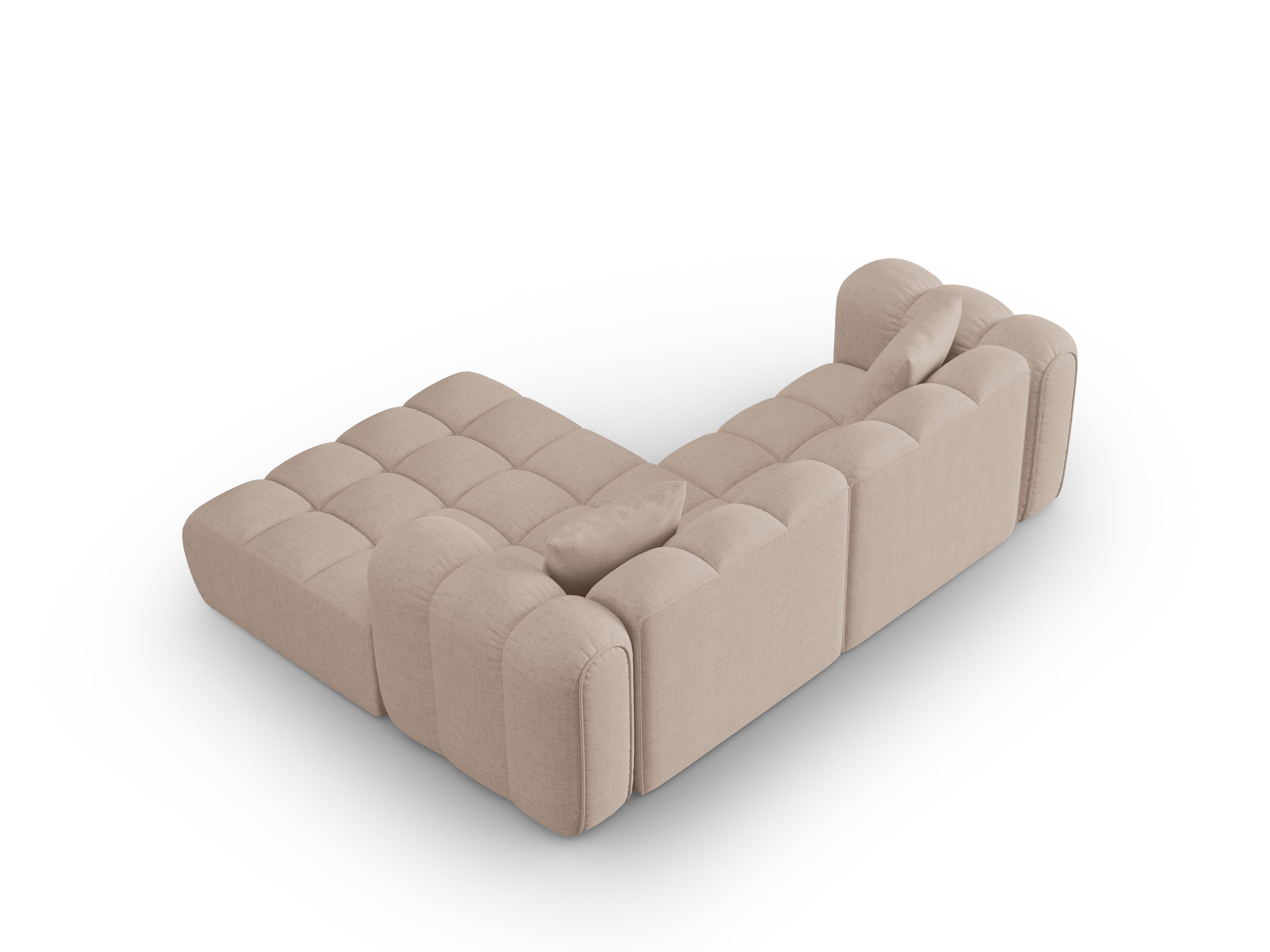 Driepersoons hoekbank rechts ASTRO cappuccino chenille