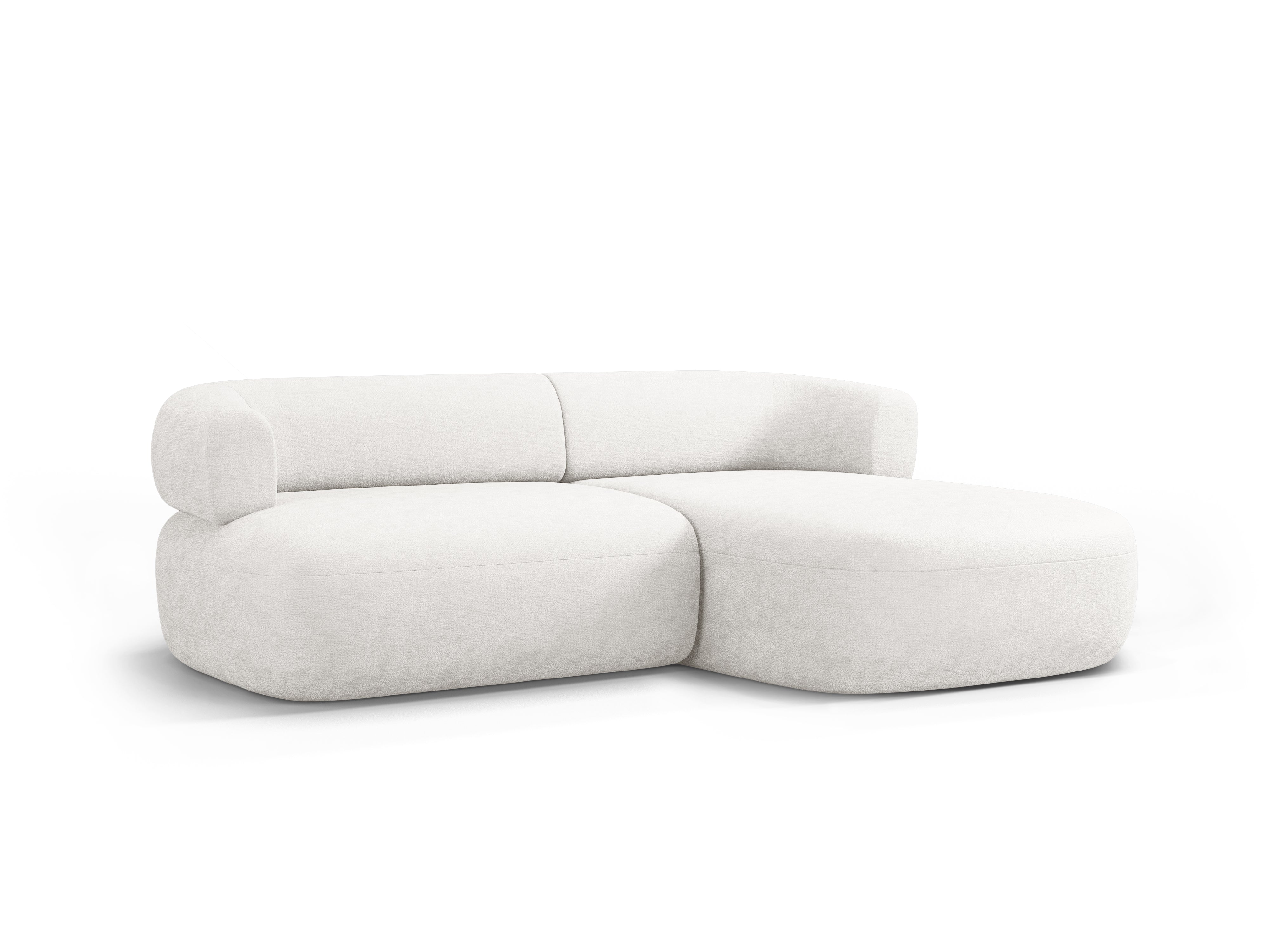 Rechthoekige 2-zitsbank rechts ALDRIN lichtbeige chenille