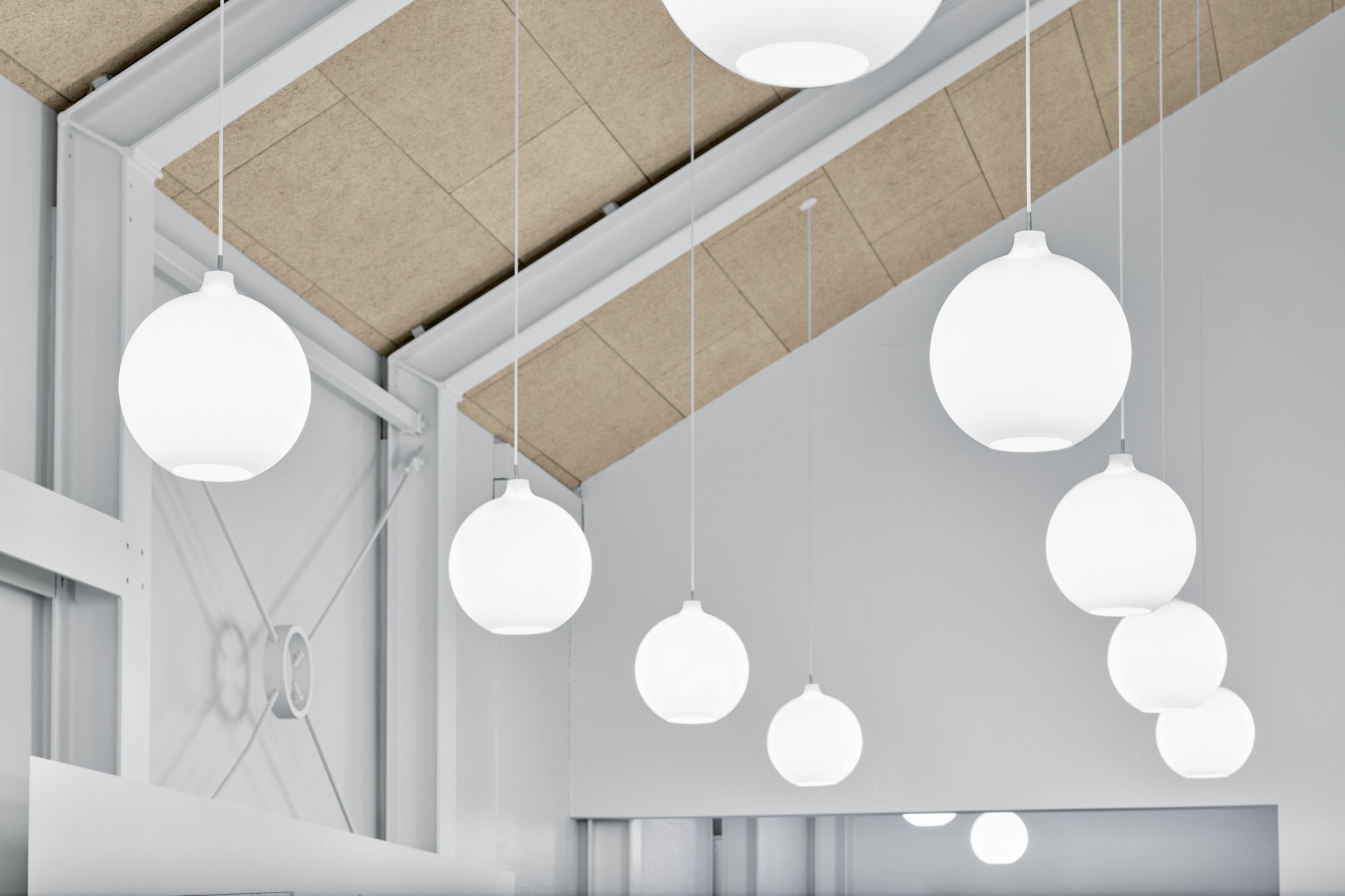 Hanglamp WOHLERT wit glas