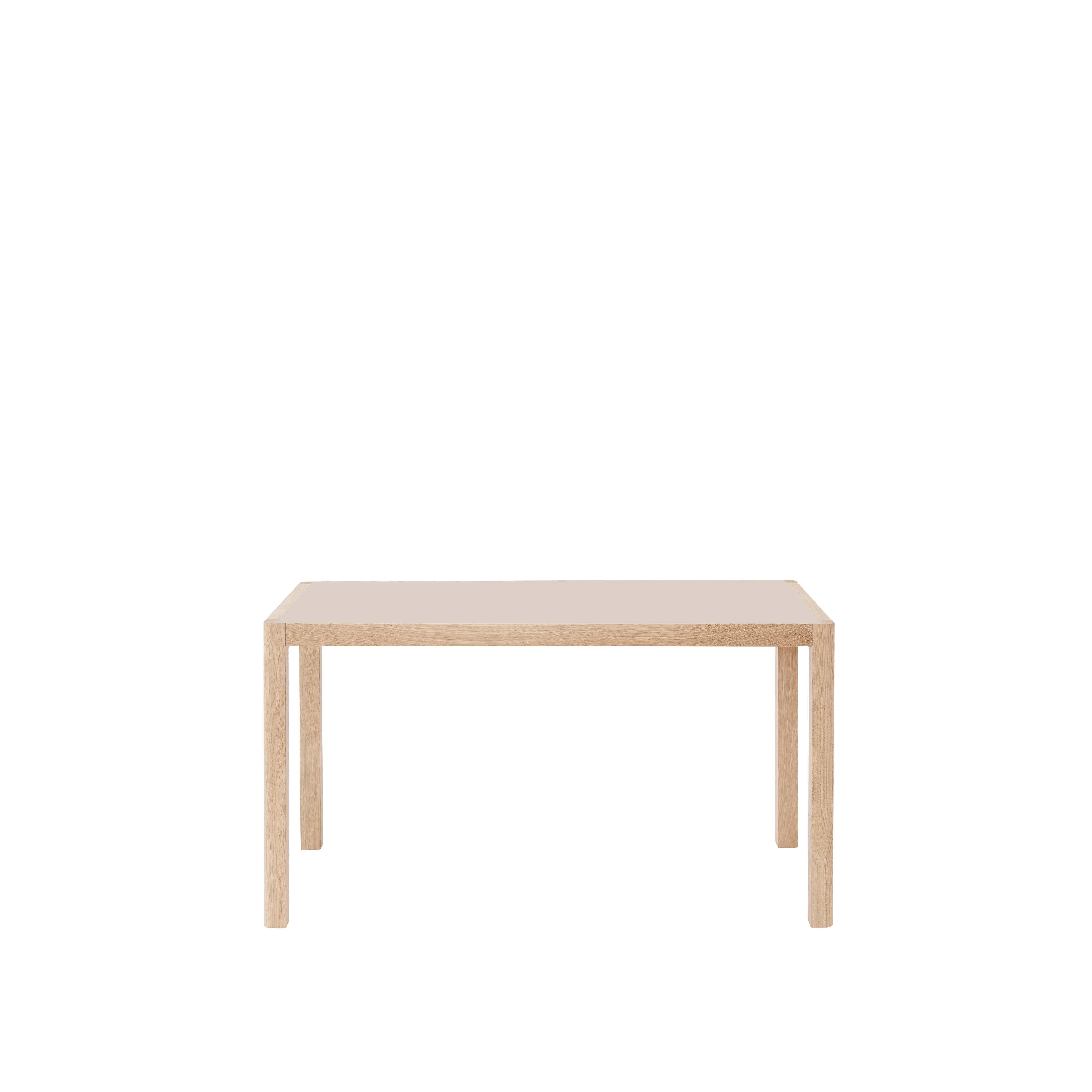 Tafel WORKSHOP grijs linoleum met eiken basis