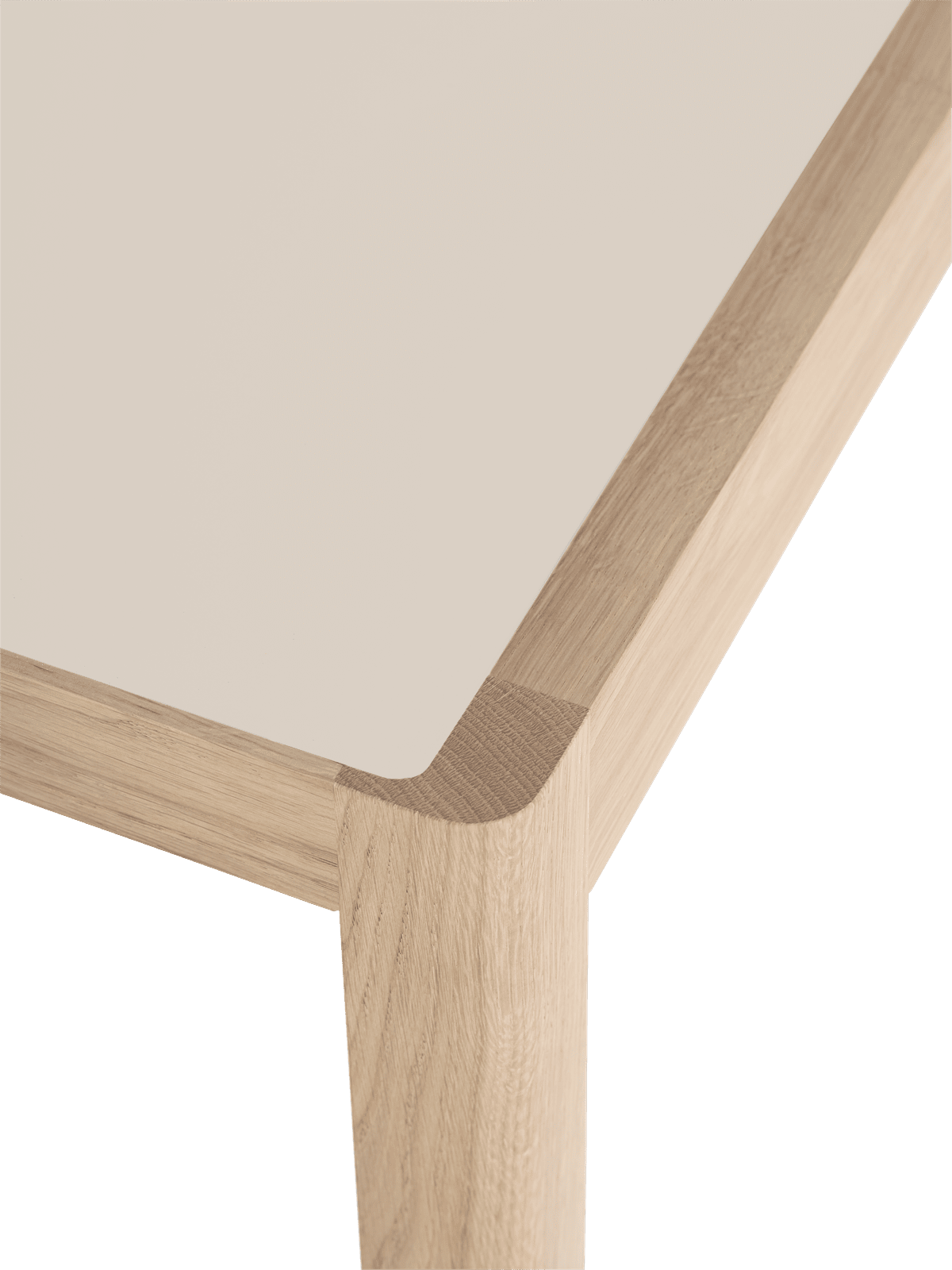 Tafel WORKSHOP grijs linoleum met eiken basis