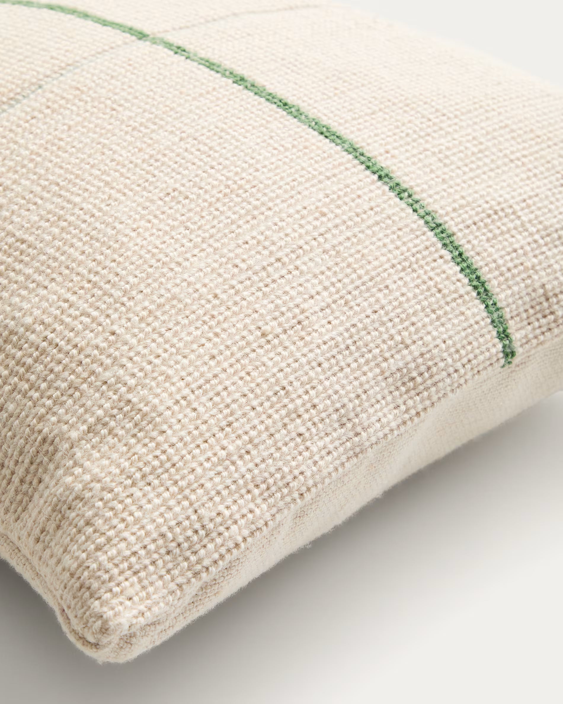 Sierkussen ATIMA beige met groen
