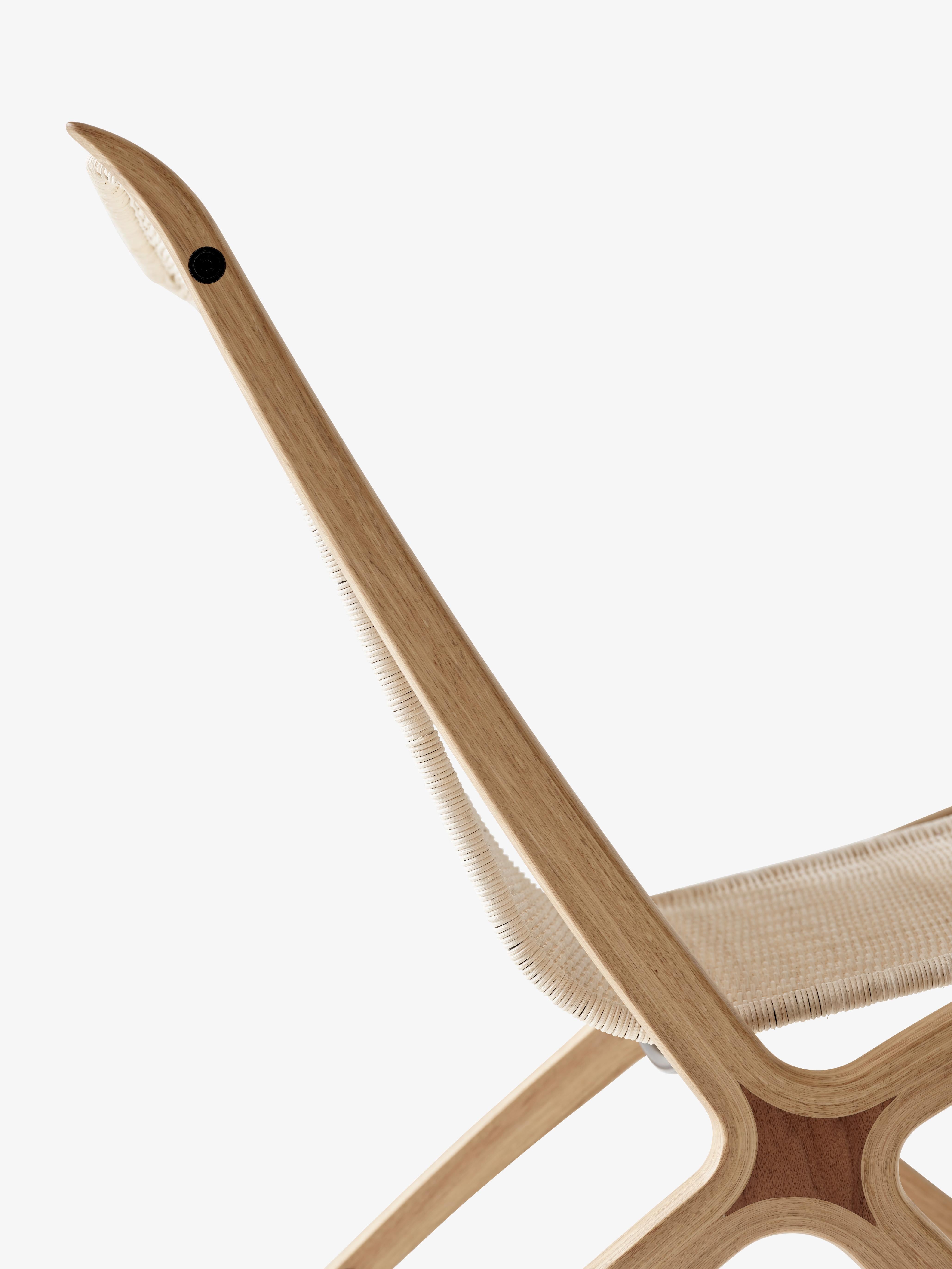 Fauteuil X HM10 met rieten zitting en houten basis