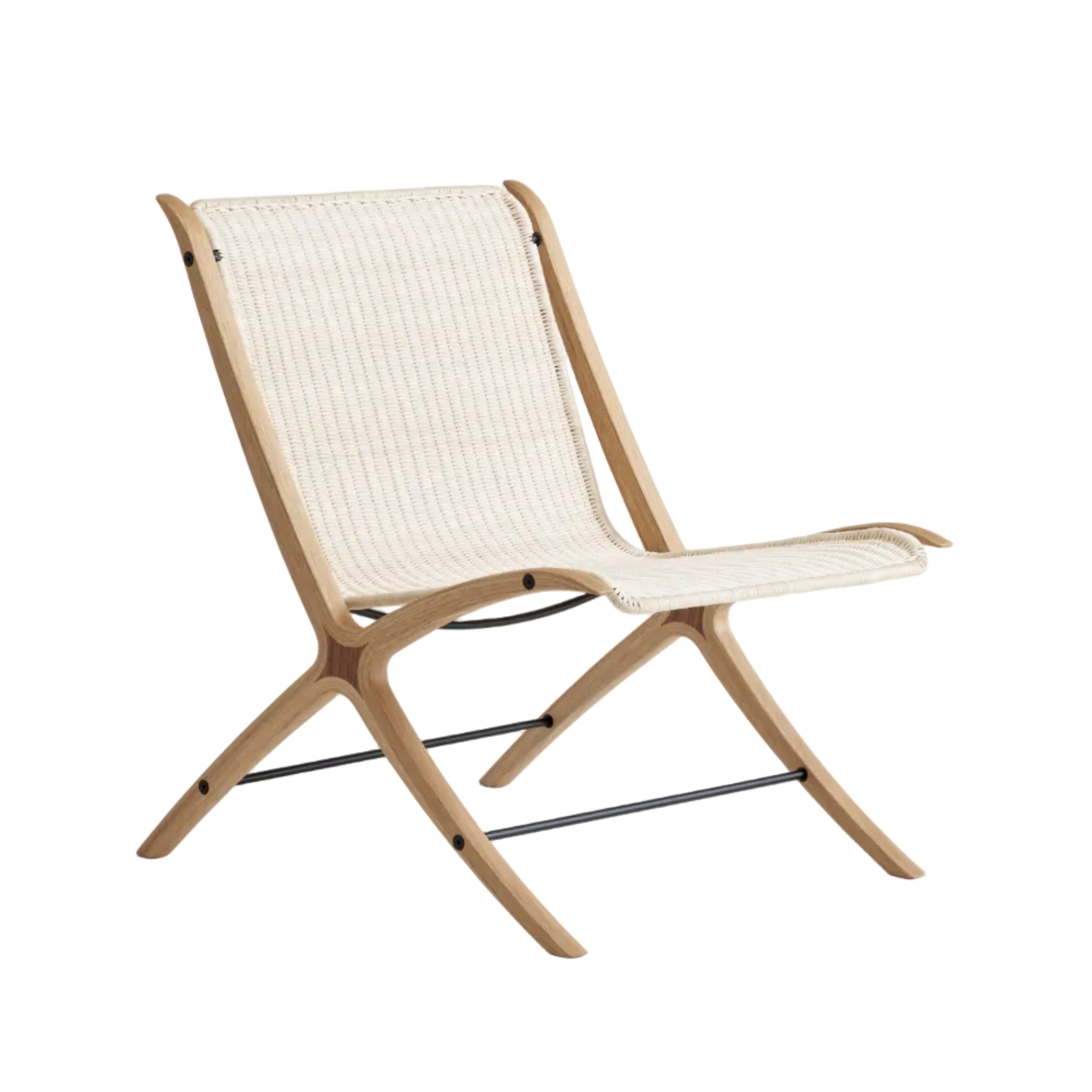 Fauteuil X HM10 met rieten zitting en houten basis