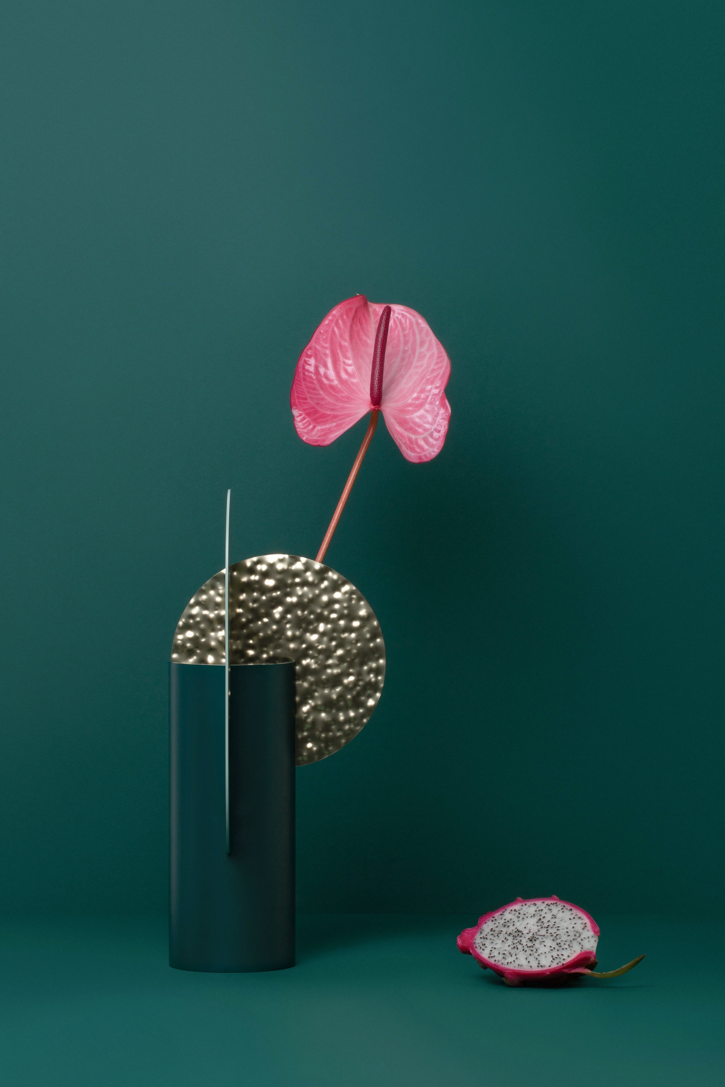 Vase YERMILOV - NUMMERIERTE EDITION grün mit Messing