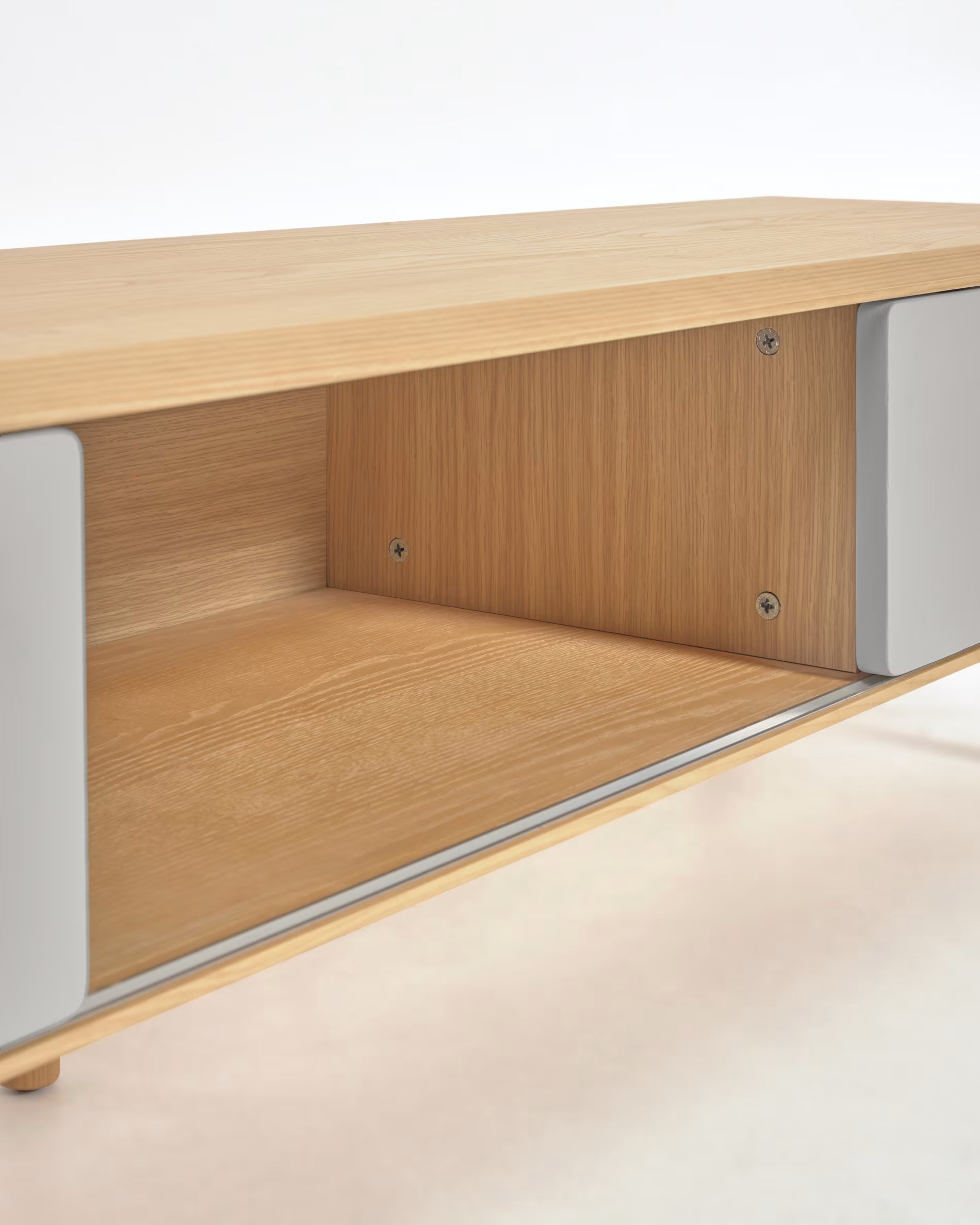 RTV-Sideboard ANIELLE hellgrau mit Holz