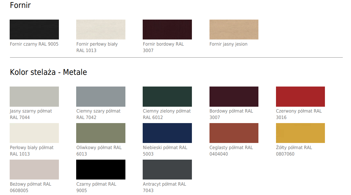 Stolik GRACE fornir z metalową podstawą