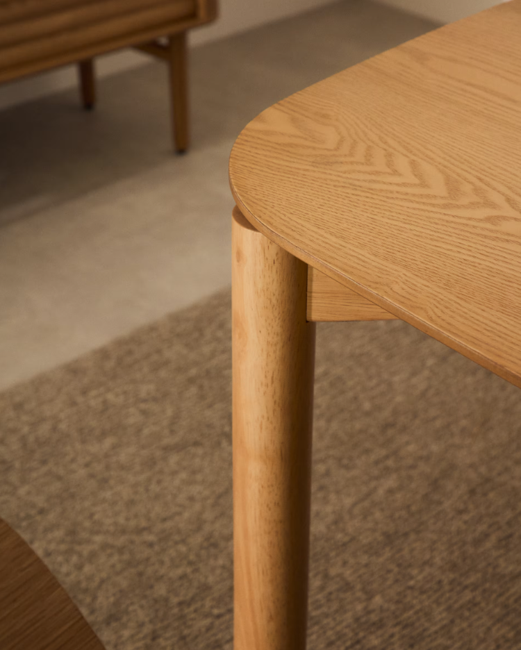 Rechteckige Tabelle Indien Furnierasche