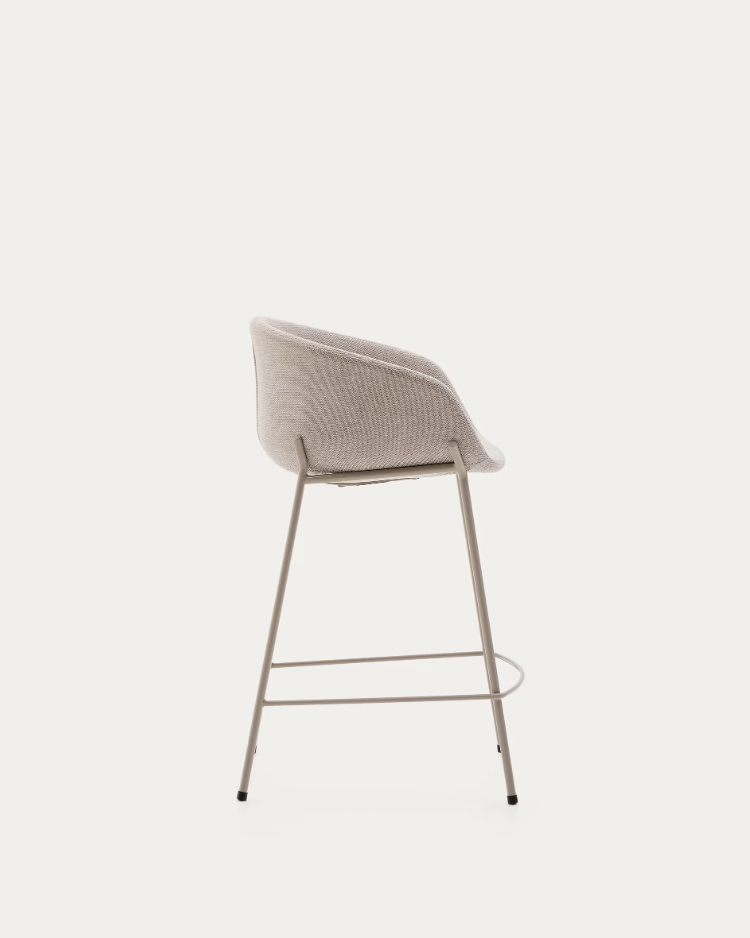 Yvette beige bar chair with a beige base
