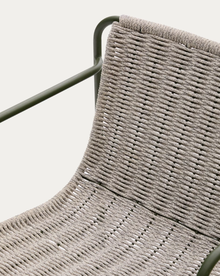 Buitenstoel MAURINA grijs met groene stalen basis