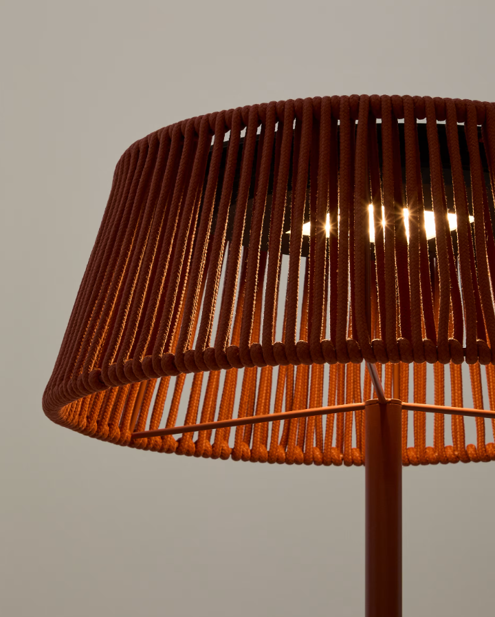 Buiten vloerlamp ALDET touw in terracotta kleur