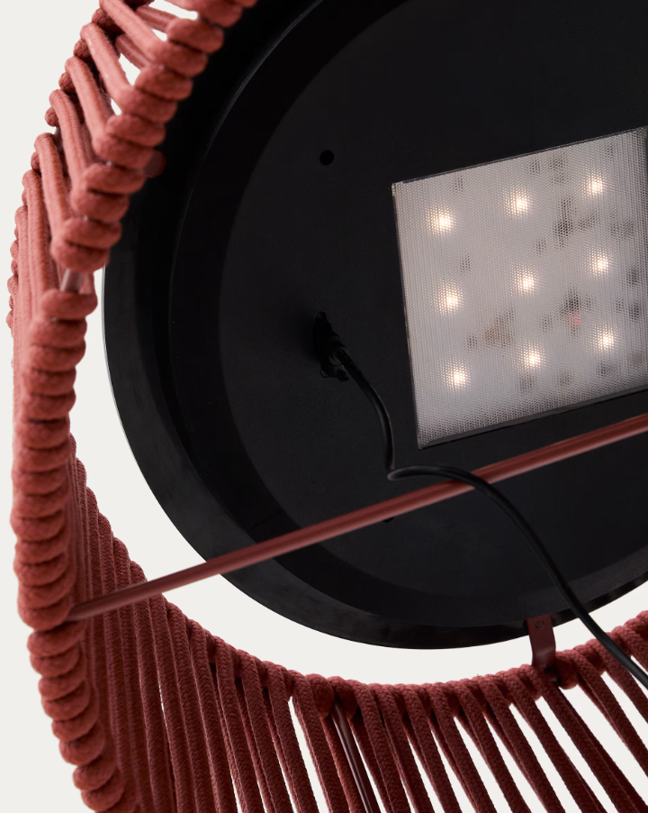 Buiten vloerlamp ALDET touw in terracotta kleur