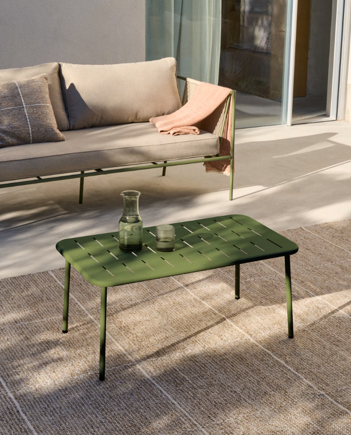 Zivia écru Außensofa mit einer Stahlbasis