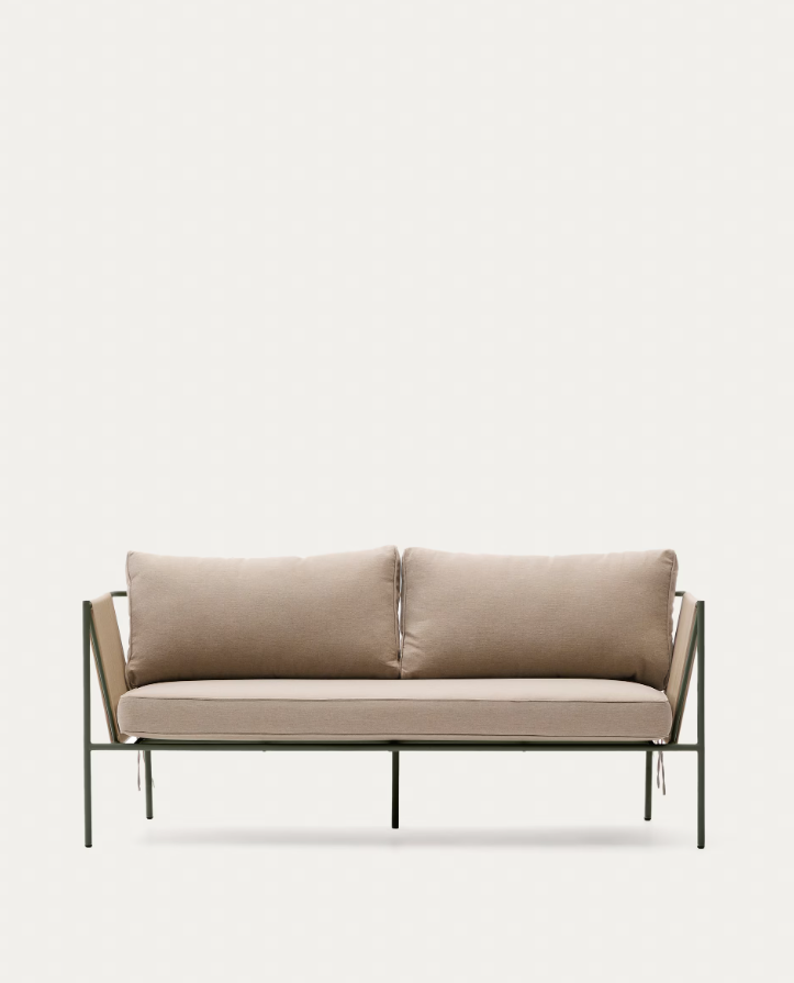 Zivia écru Außensofa mit einer Stahlbasis