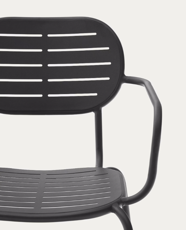 Garden chair with armrests Brai graphite steel