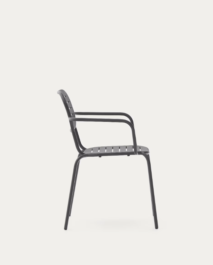Garden chair with armrests Brai graphite steel