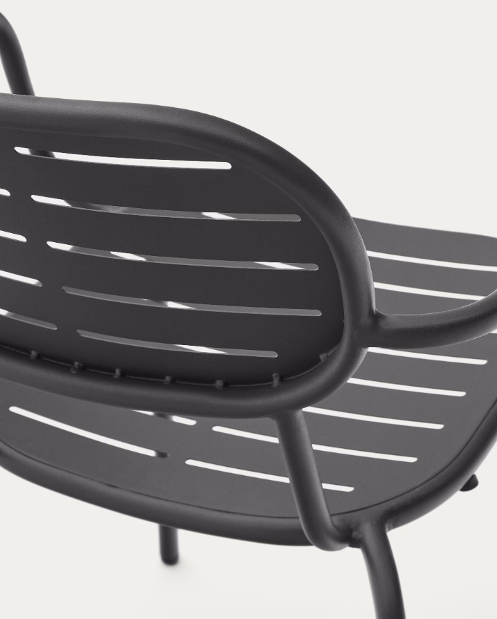 Garden chair with armrests Brai graphite steel