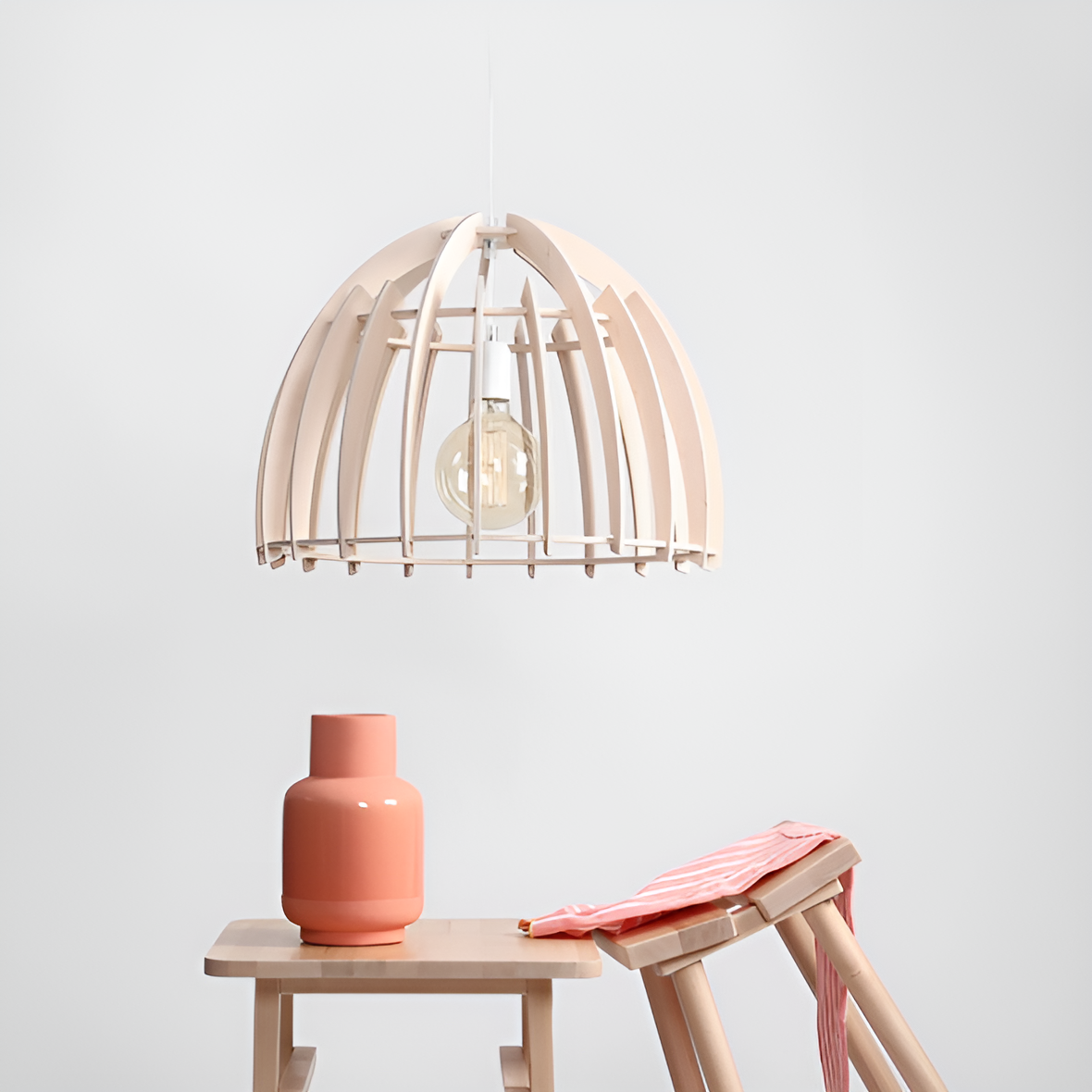 Ferb wood hanging lamp