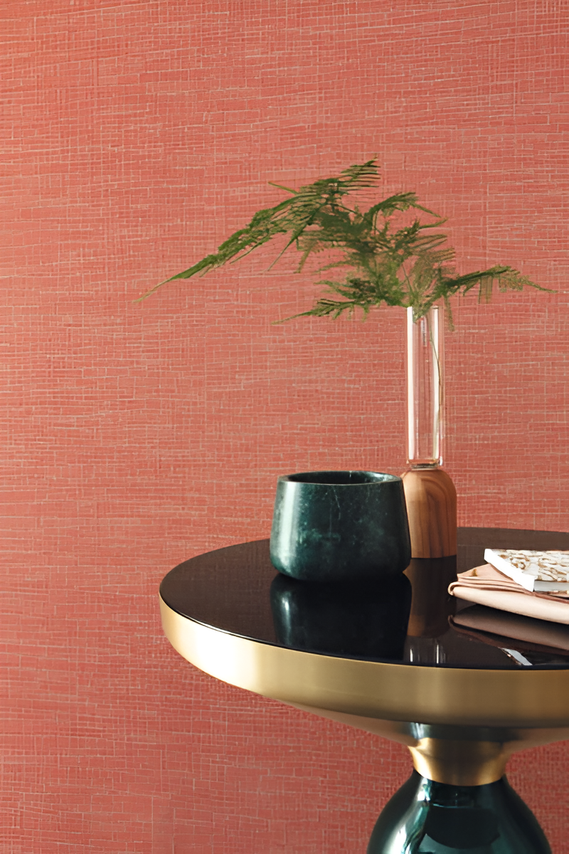 Strukturierte Tapete mit metallischen Reflexen DANDY UNI GALLANT - TERRACOTA Terakota