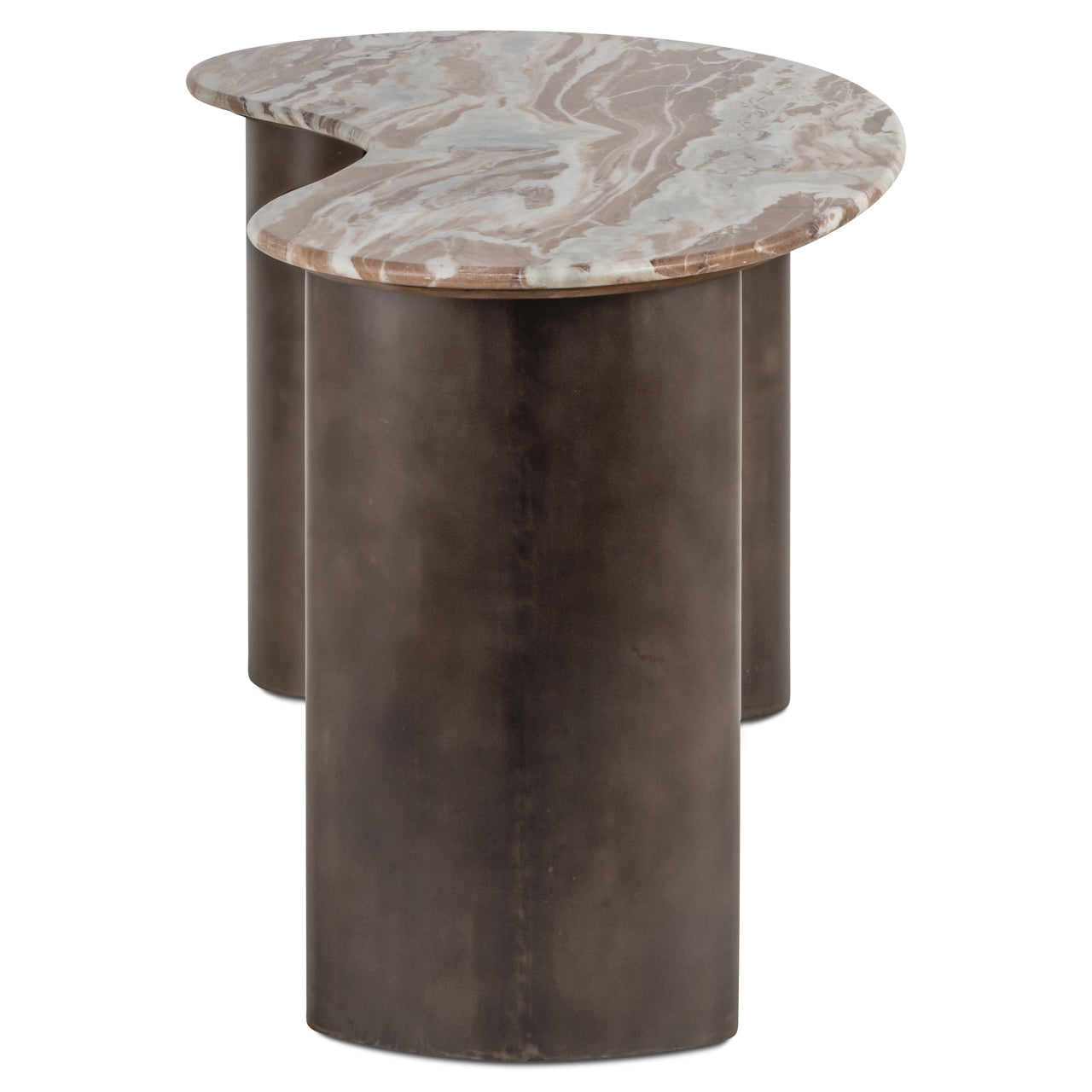 Bureau BRANDO bruin met marmer