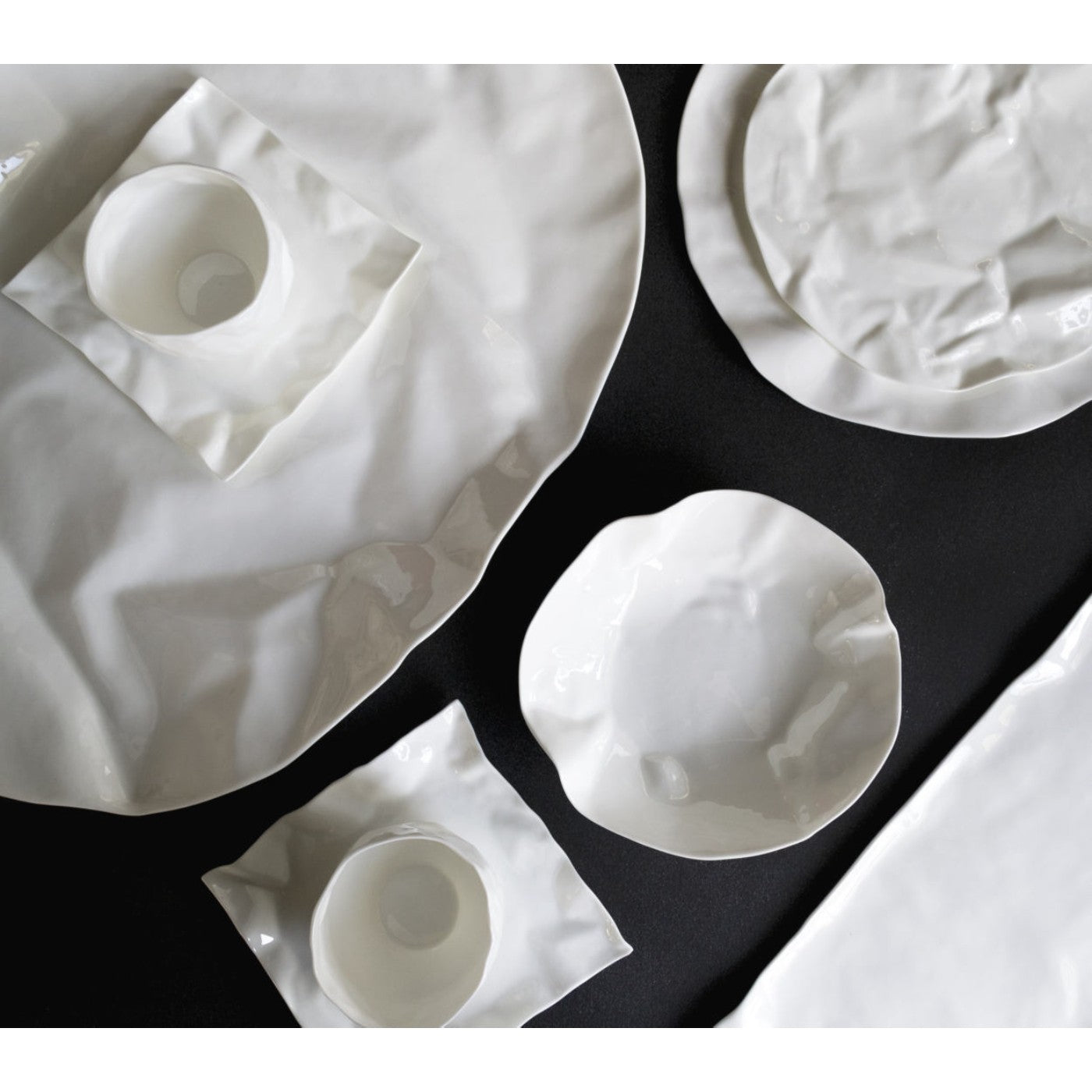 Set of Adelaide plates white ceramics