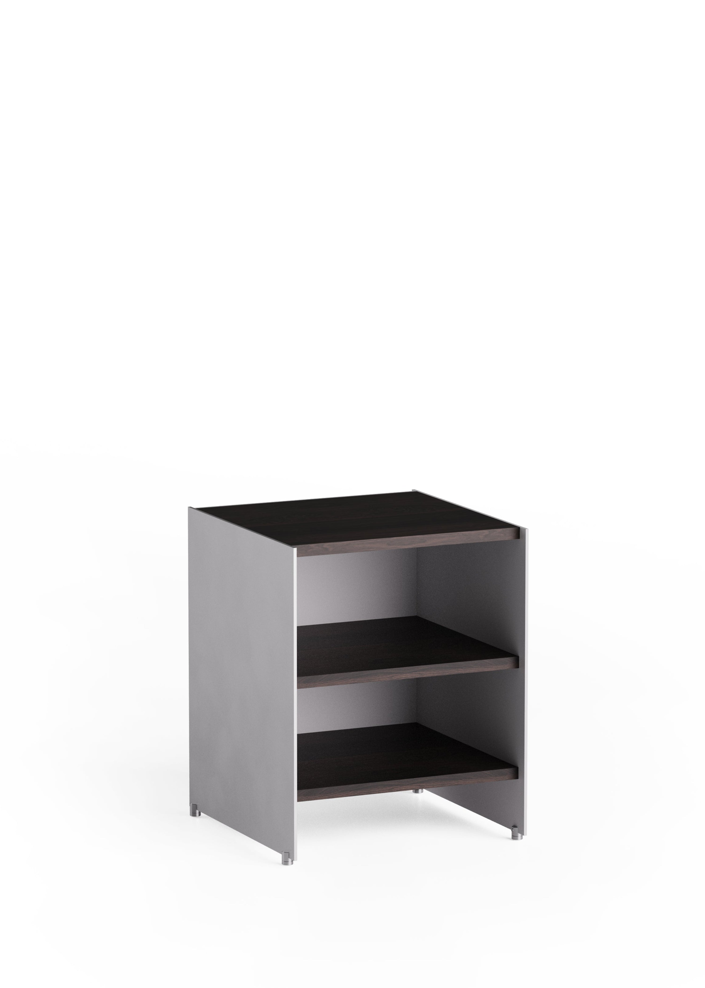 Schrank ALOOX 40 aus schwarzem Eichenholz mit Aluminiumoberfläche