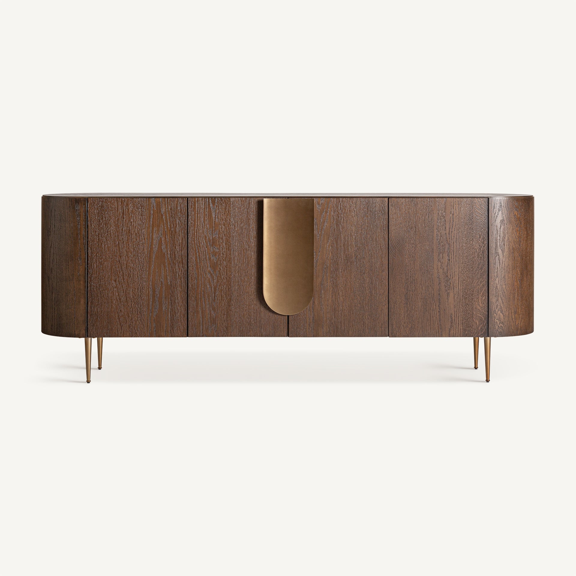 Dressoir TREIGNAC van eikenhout met gouden basis