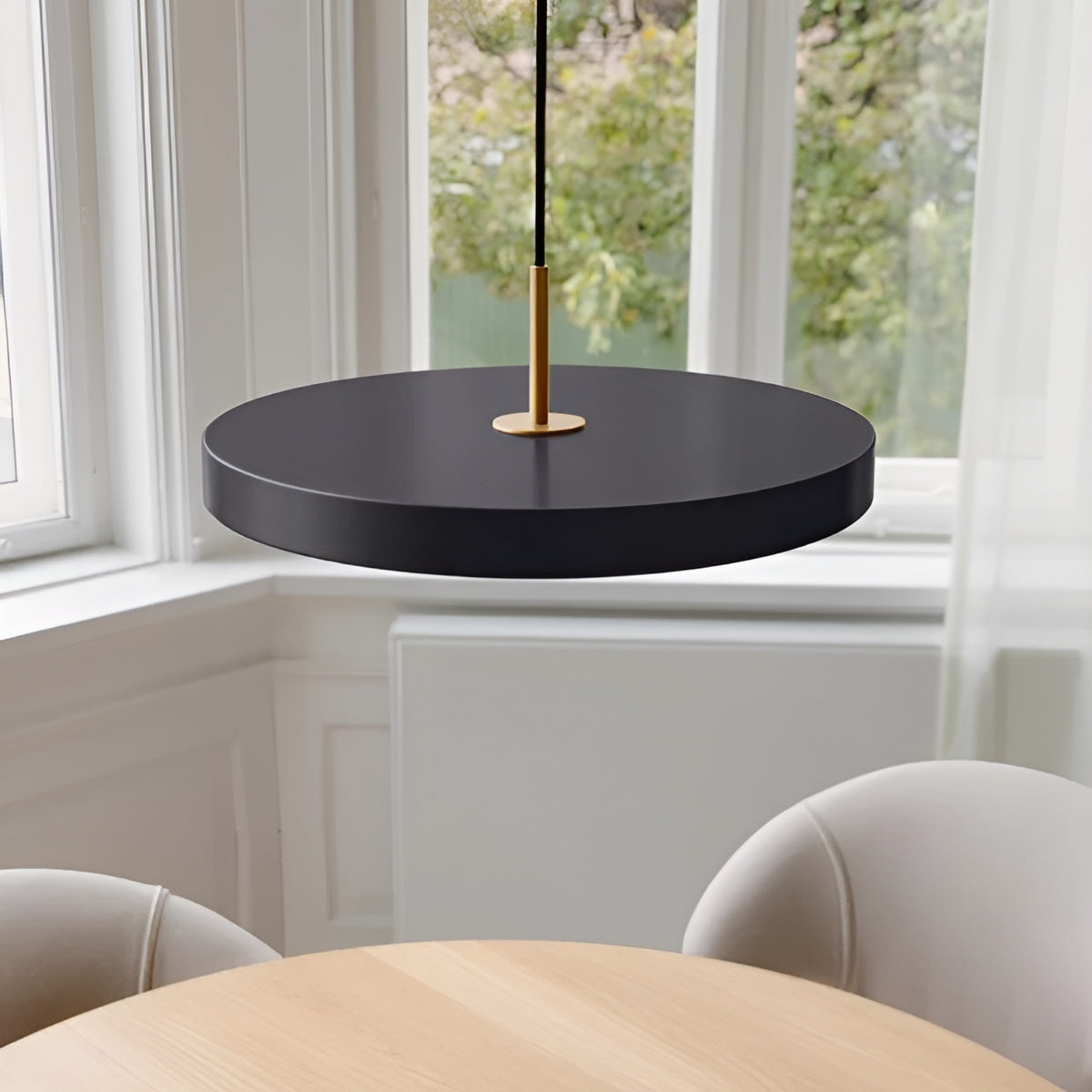 Hanglamp ASTERIA PLUS antraciet met gouden inzetstuk