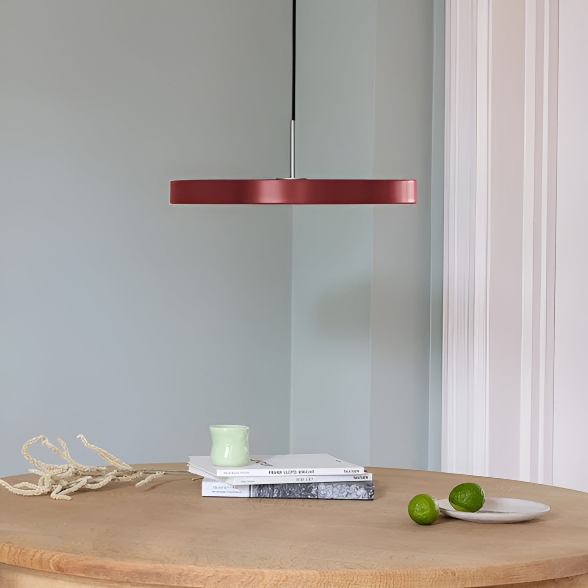 Hanglamp ASTERIA PLUS bordeaux met zilveren inzet