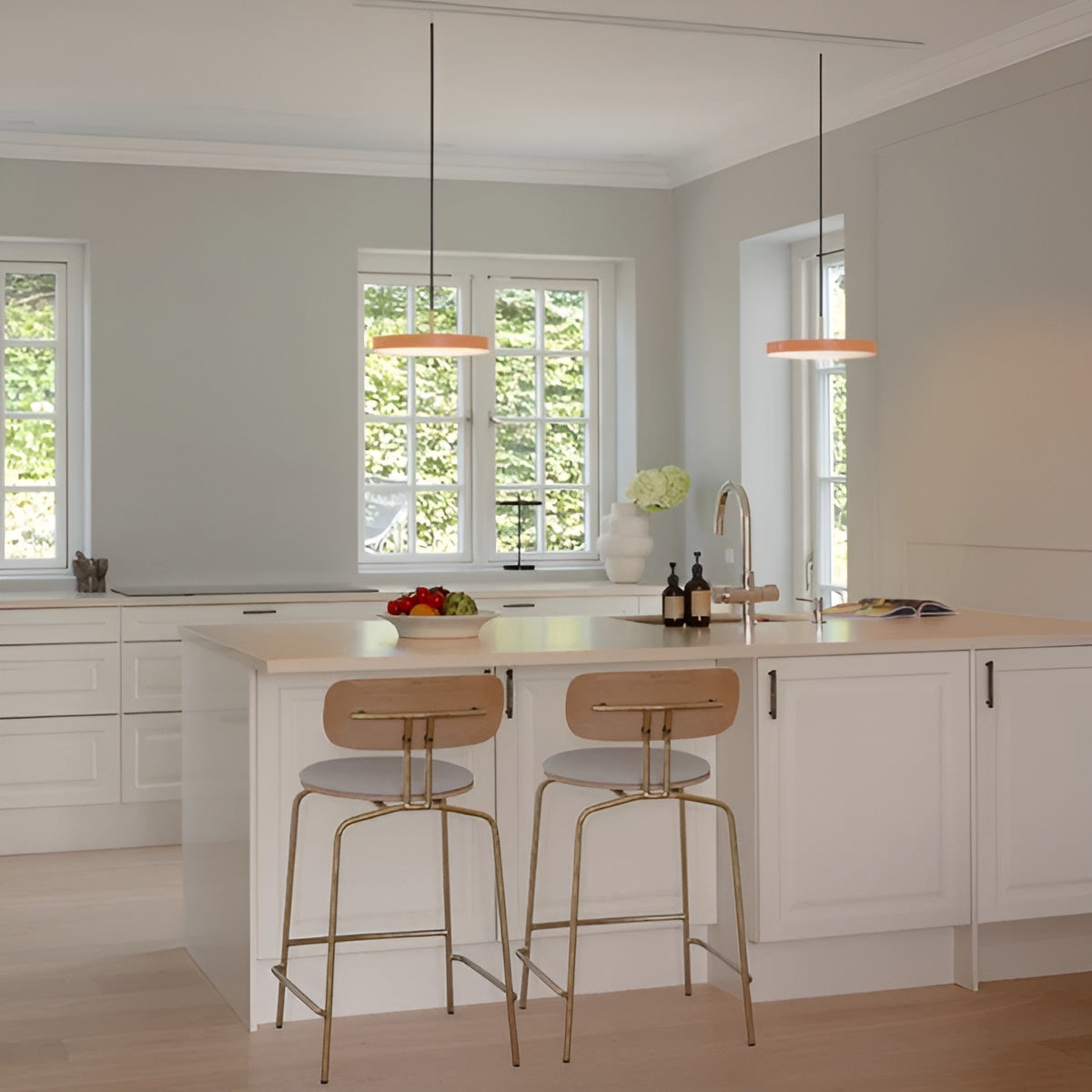 Lampa wisząca ASTERIA PLUS pomarańczowy ze złotą wstawką