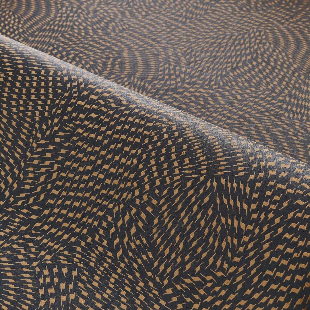 Tapete mit abstraktem Muster PASSY - NOIR/CAMEL schwarz mit beige