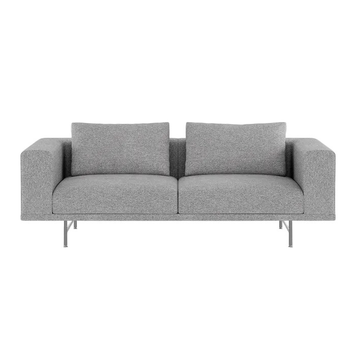 Sofa 2-sitzig LOFT grauer Stoff Brook mit Stahlgestell
