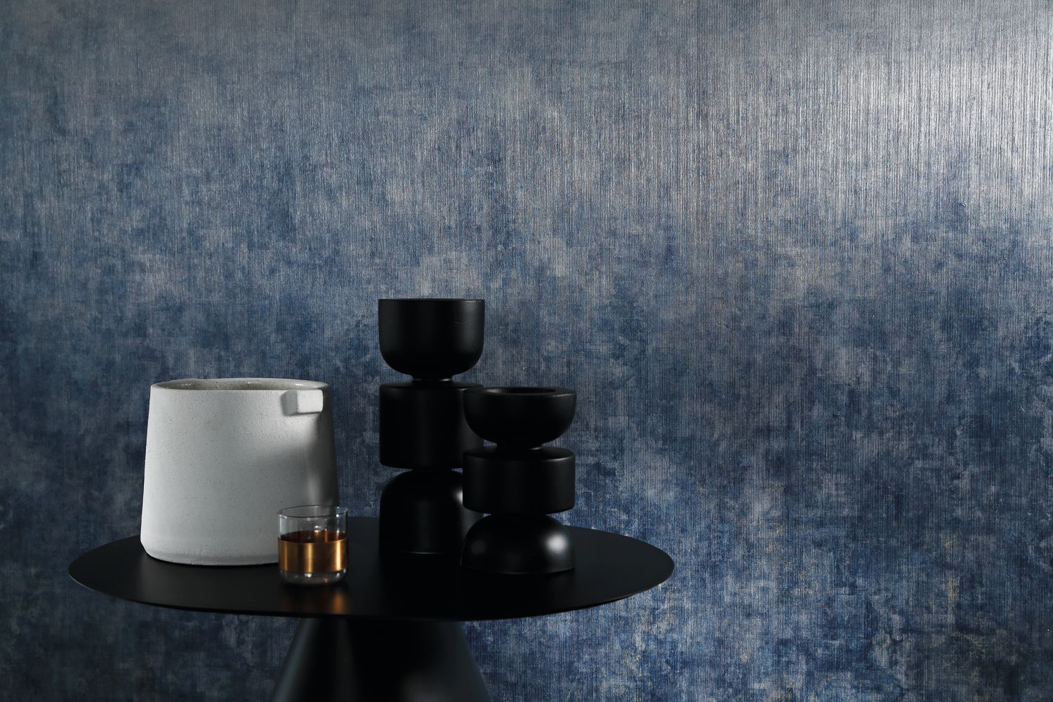 Muurschildering textiel imiterend canvas GALLICA blauw