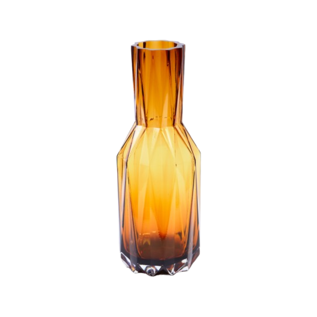 FOLDS GLASS amber vase
