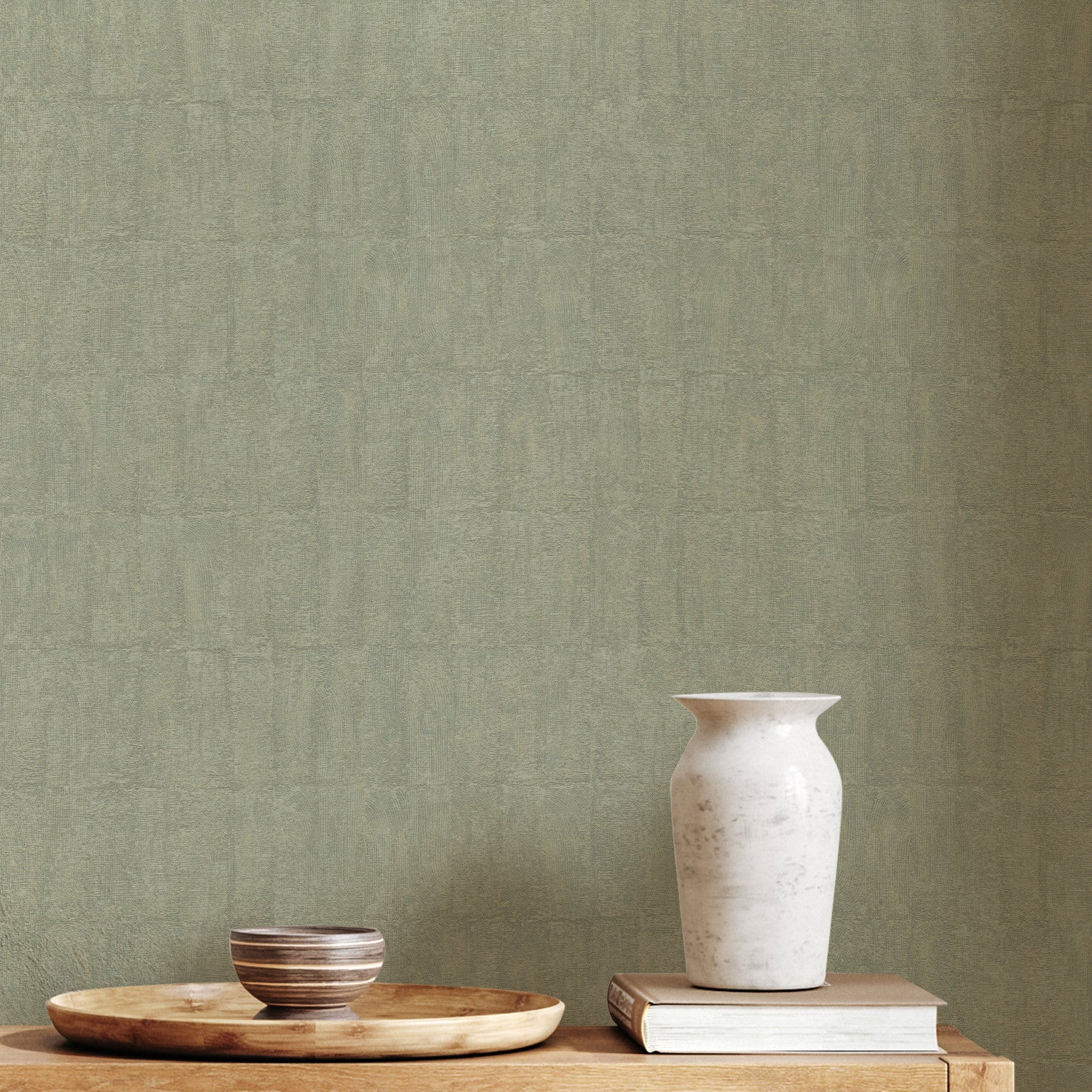 Structural wallpaper imitating clay BIZEN - CELADON mint green