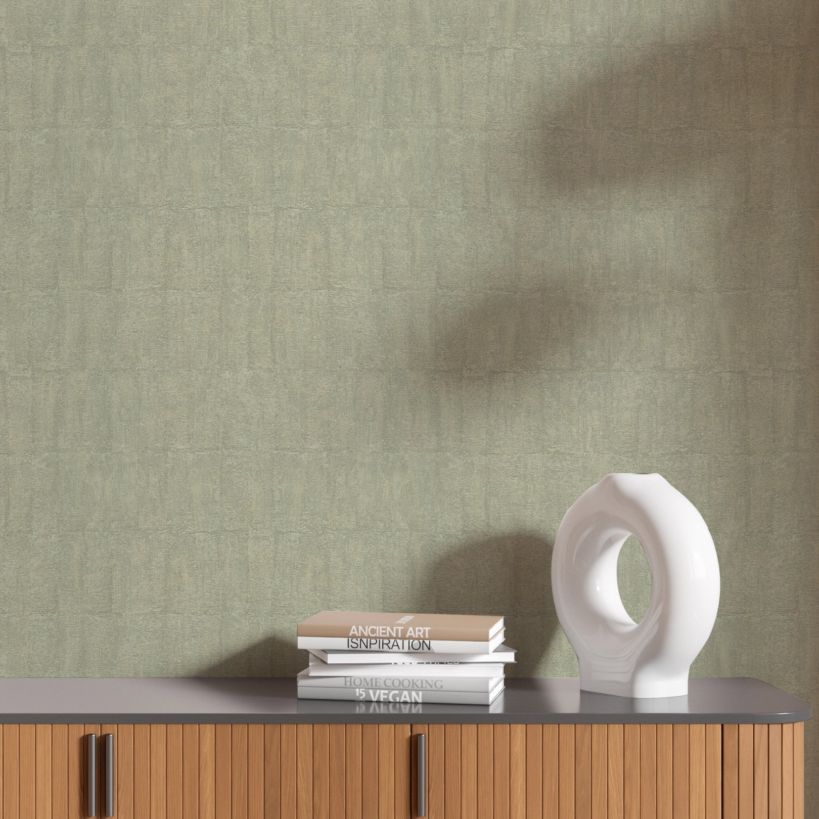 Structural wallpaper imitating clay BIZEN - CELADON mint green