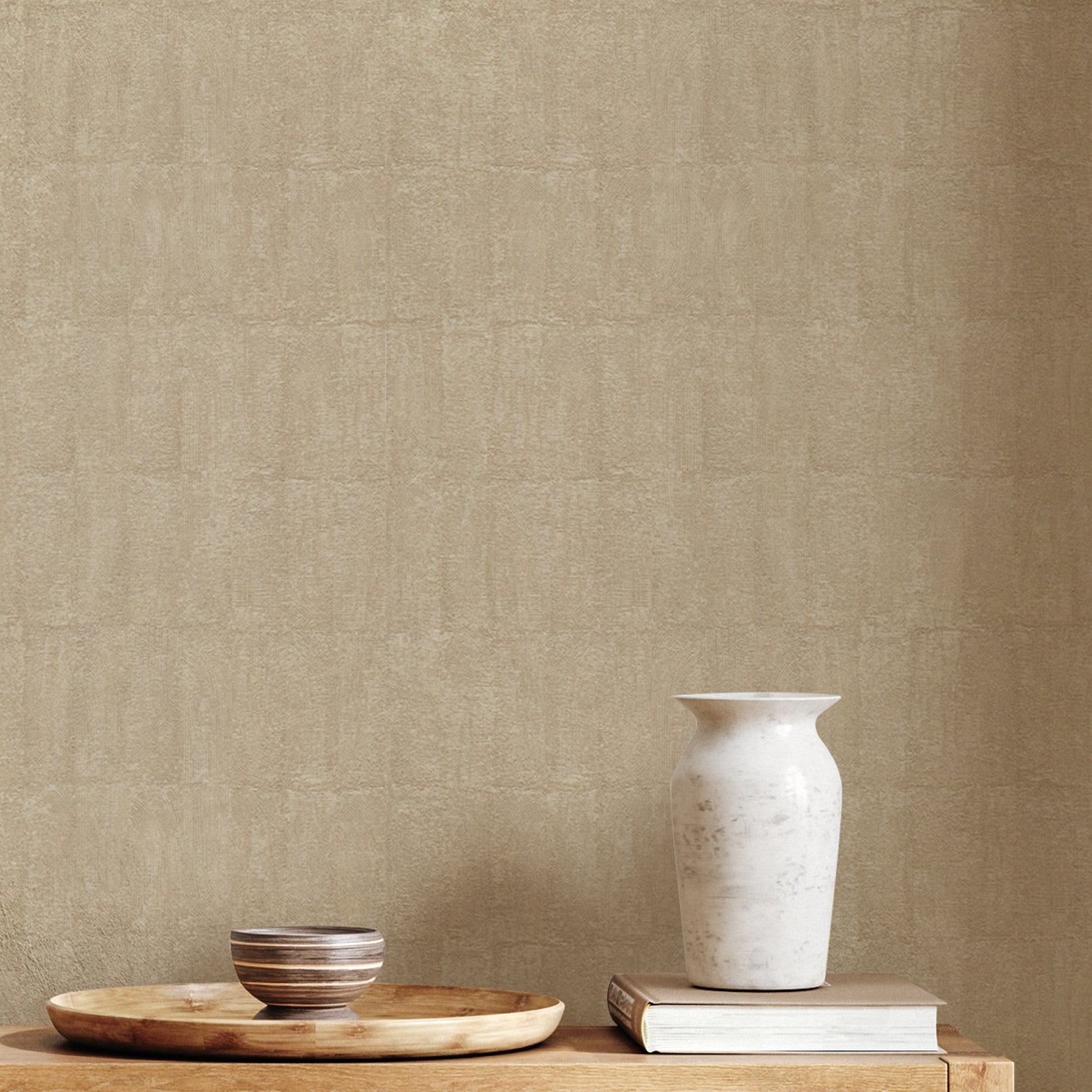 BIZEN Structural Wallpaper Imitating Clay - SABLE Beige