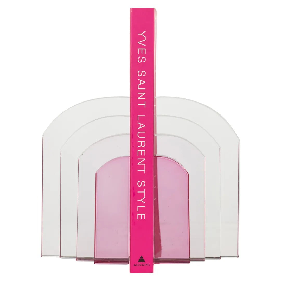 Boeksteun ALISSIA roze glas