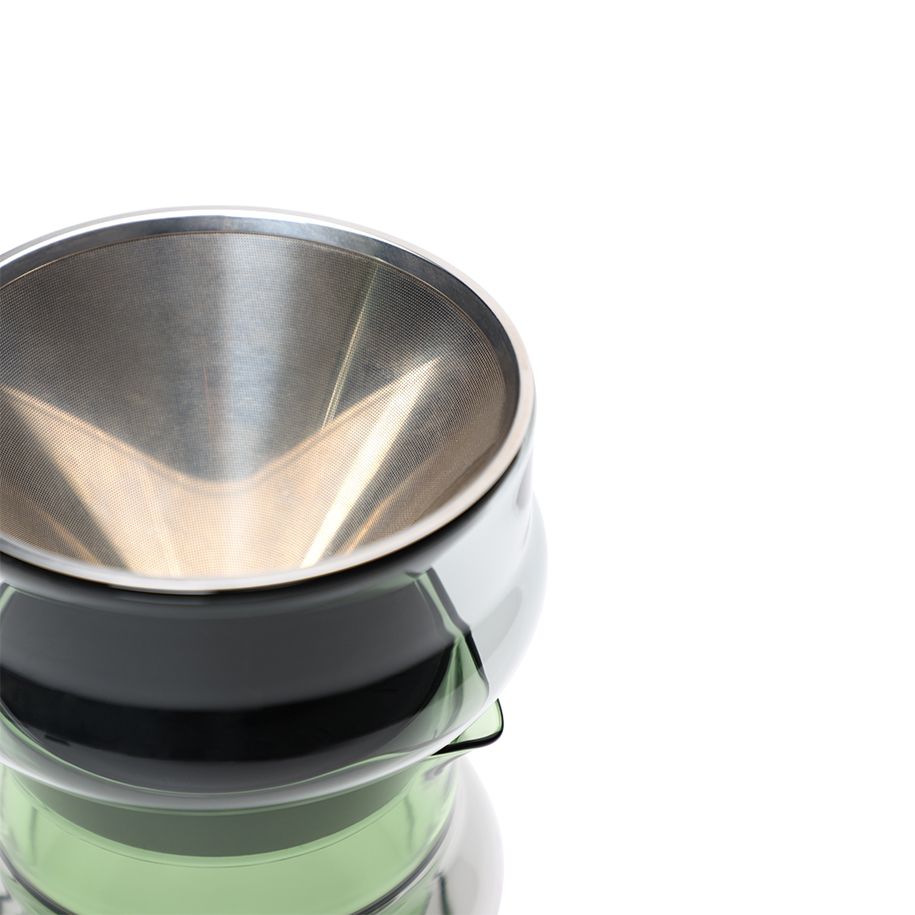 Carafe with bump filter green glass