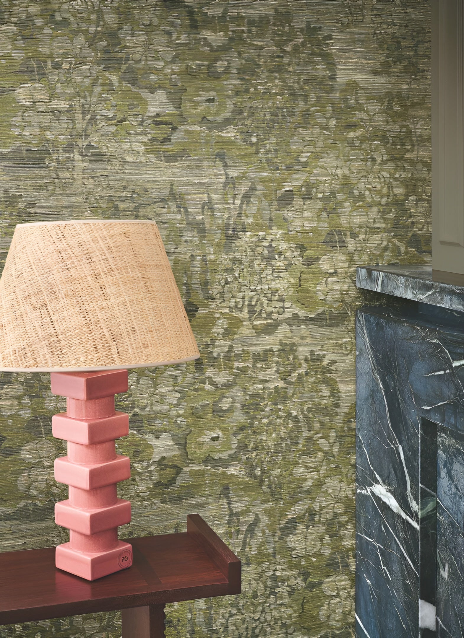 Structuurtapijt met plantaardig bladerenpatroon VERDURE - GROEN