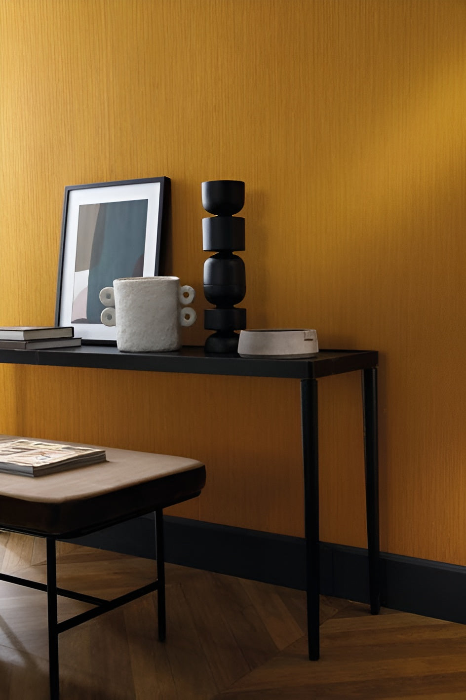 Structuurtapijt met verticale strepen JUSSIEU - EMERAUDE smaragdgroen