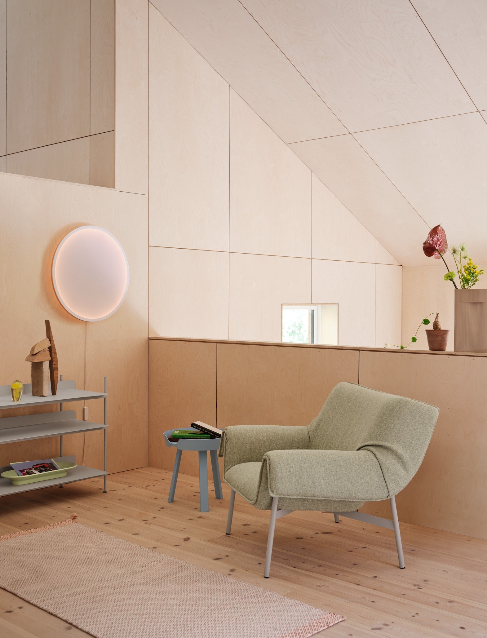 Wandlamp CALM wit met oranje rand