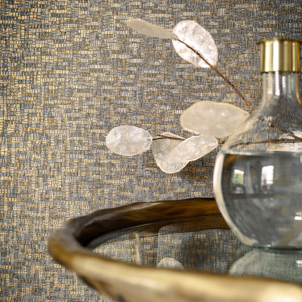 Structuurtapijt dat mozaïek imiteert TESSELA - OCRE donkergeel