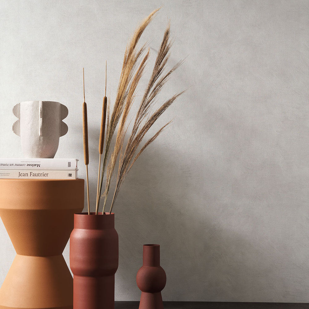 Structuurtapijt dat canvas imiteert ARGILE - GREGE donkerbeige