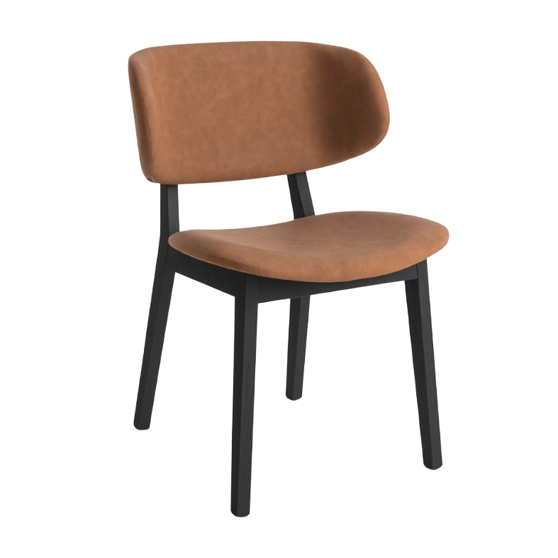 CLAIRE Chair brown with black wooden base