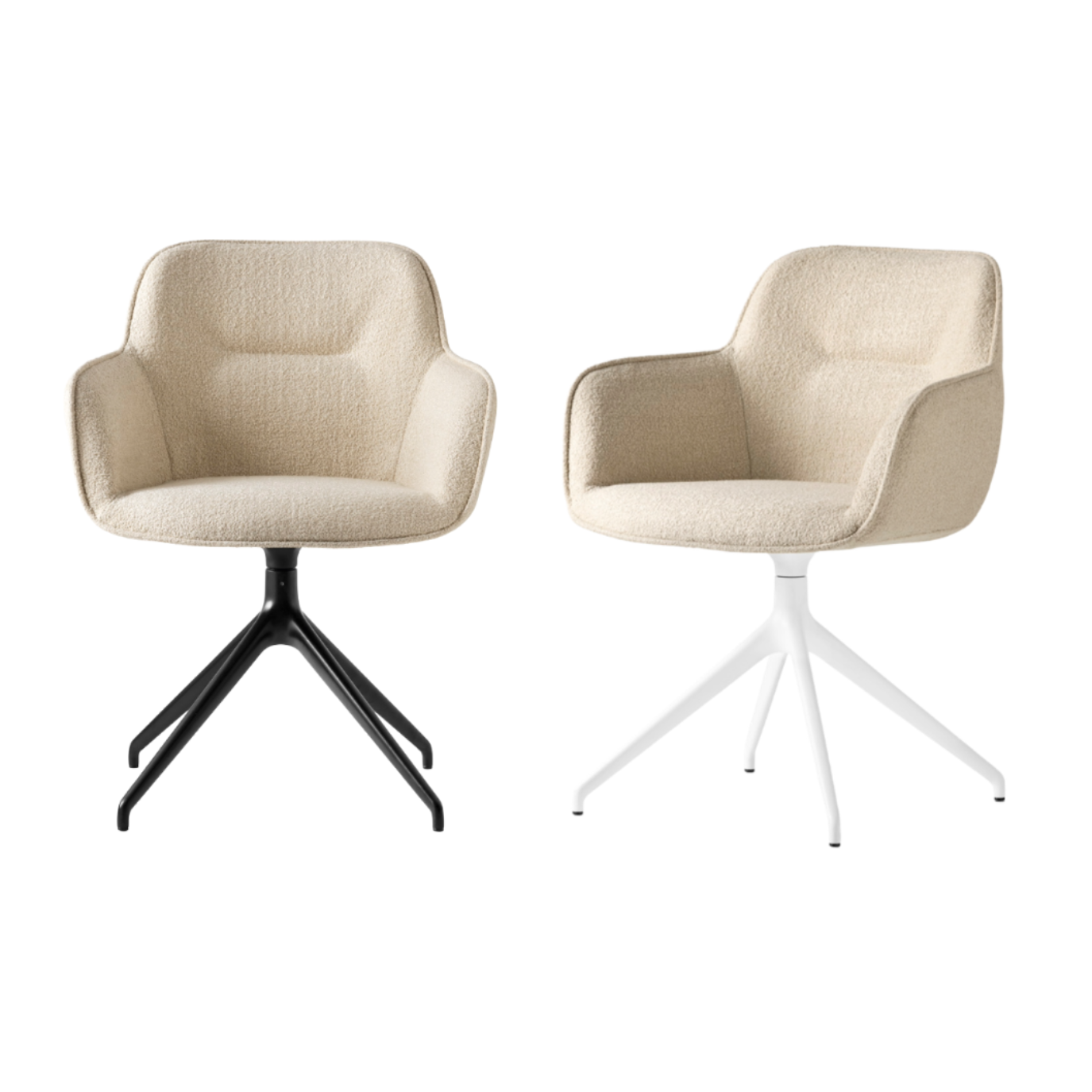 Draaistoel COCOON gestoffeerd met zwarte basis