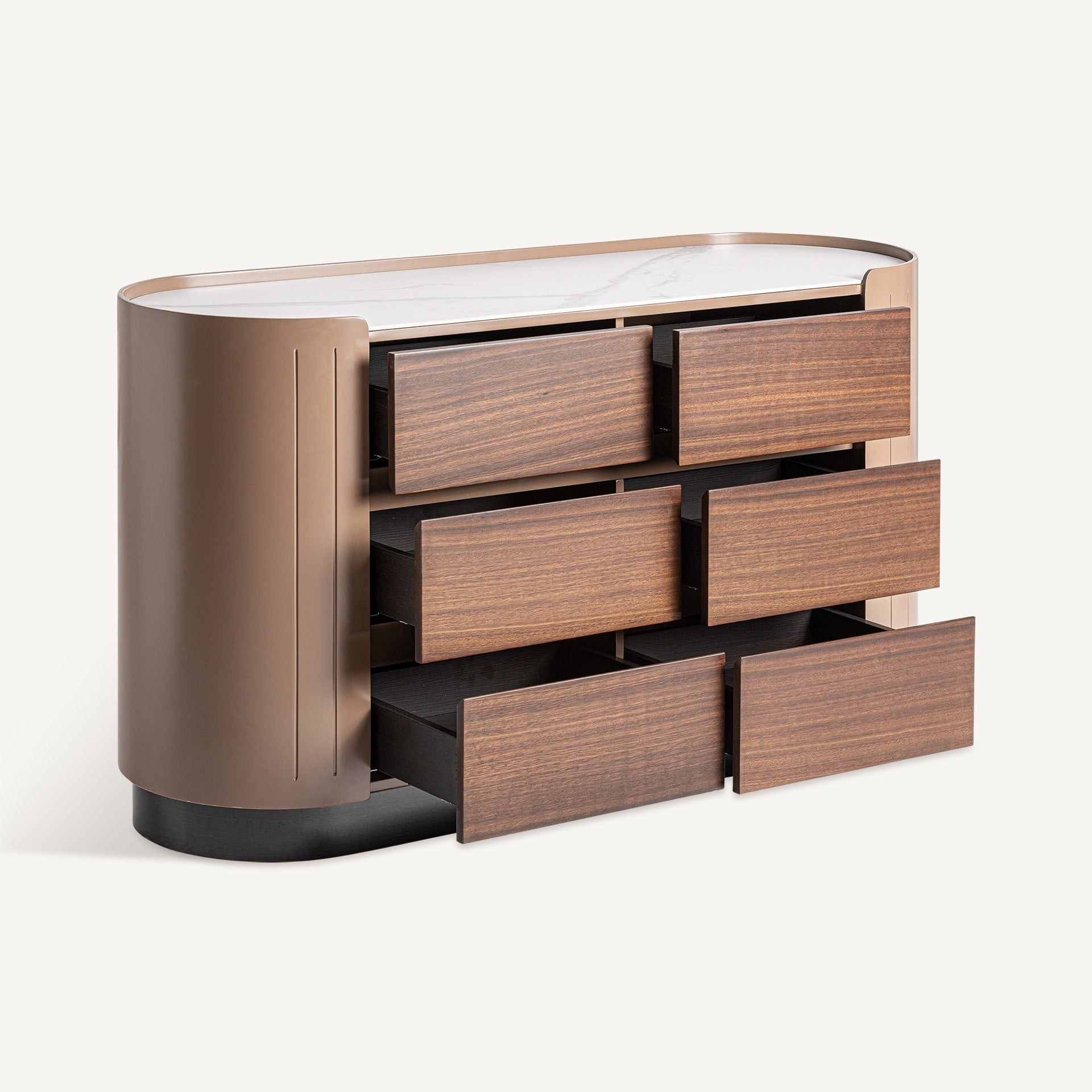 GISWIL Eucalyptus Veneer Chest of Drawers with Beige Finish